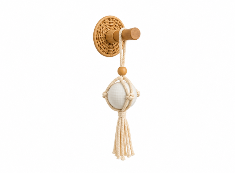 Colgante de macrame con esfera